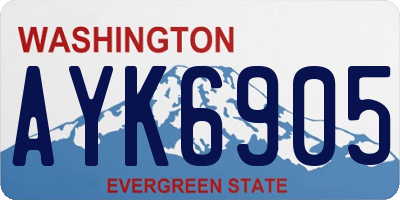 WA license plate AYK6905