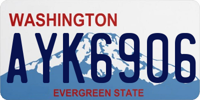 WA license plate AYK6906