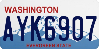 WA license plate AYK6907