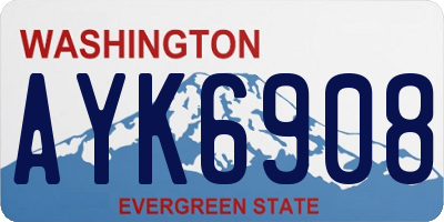 WA license plate AYK6908
