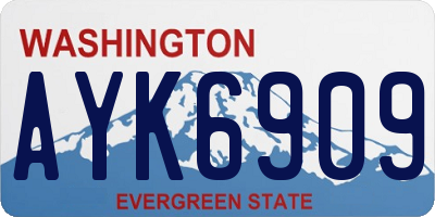 WA license plate AYK6909