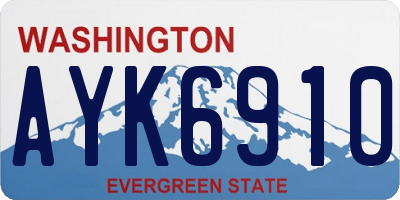WA license plate AYK6910