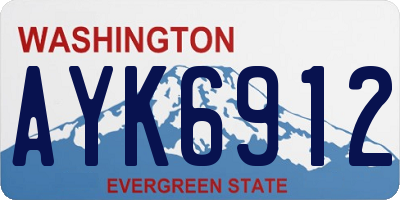 WA license plate AYK6912