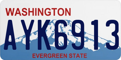 WA license plate AYK6913