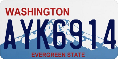 WA license plate AYK6914