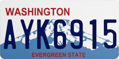 WA license plate AYK6915