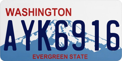 WA license plate AYK6916