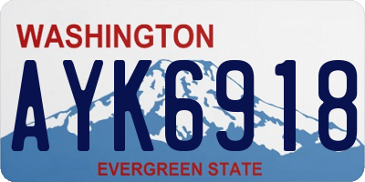 WA license plate AYK6918