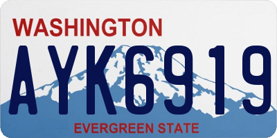 WA license plate AYK6919