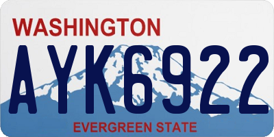 WA license plate AYK6922