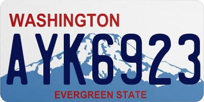 WA license plate AYK6923