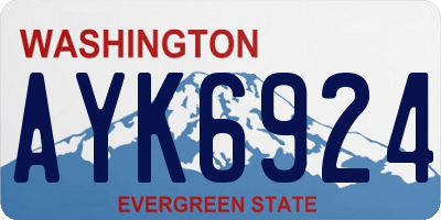 WA license plate AYK6924