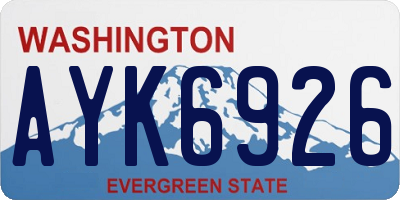 WA license plate AYK6926