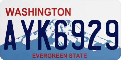 WA license plate AYK6929
