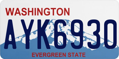 WA license plate AYK6930
