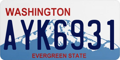 WA license plate AYK6931