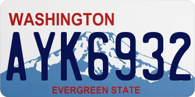 WA license plate AYK6932