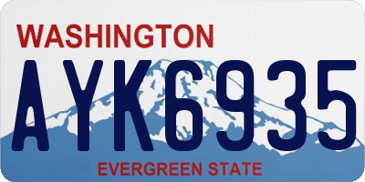 WA license plate AYK6935