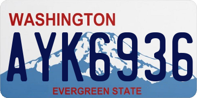 WA license plate AYK6936