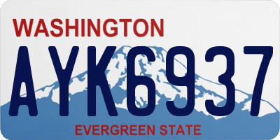 WA license plate AYK6937