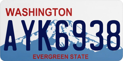 WA license plate AYK6938