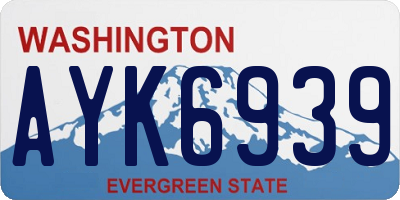 WA license plate AYK6939