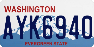 WA license plate AYK6940