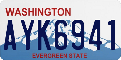WA license plate AYK6941