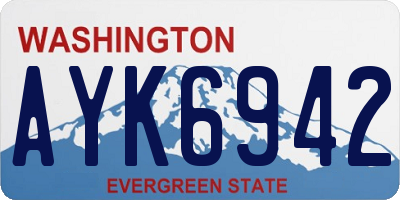 WA license plate AYK6942