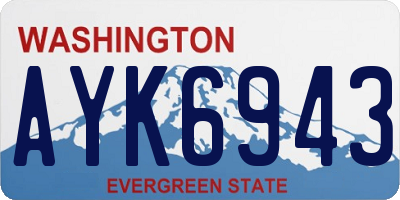 WA license plate AYK6943