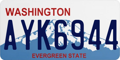 WA license plate AYK6944