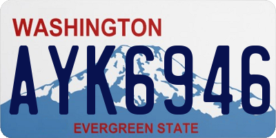 WA license plate AYK6946