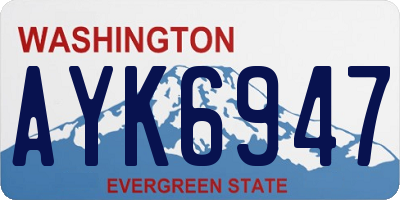 WA license plate AYK6947