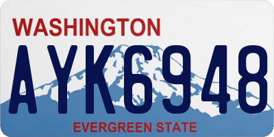 WA license plate AYK6948