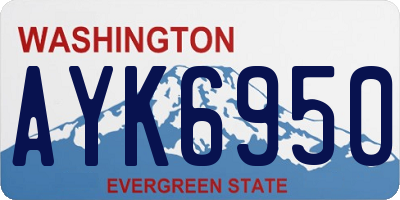 WA license plate AYK6950