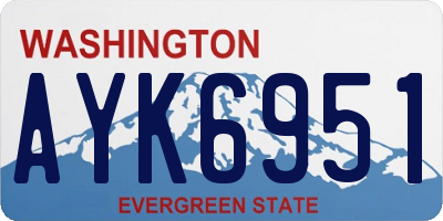 WA license plate AYK6951