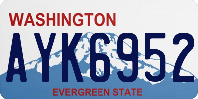 WA license plate AYK6952