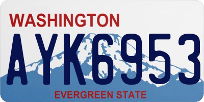 WA license plate AYK6953
