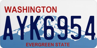 WA license plate AYK6954
