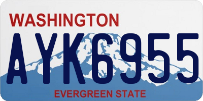 WA license plate AYK6955