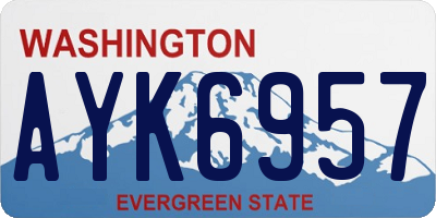 WA license plate AYK6957