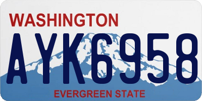 WA license plate AYK6958