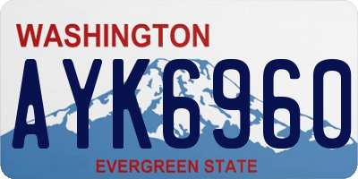 WA license plate AYK6960
