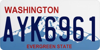 WA license plate AYK6961