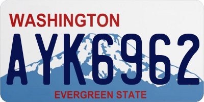 WA license plate AYK6962