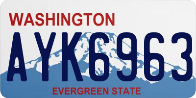 WA license plate AYK6963