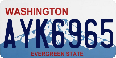WA license plate AYK6965