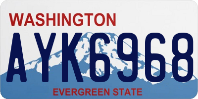 WA license plate AYK6968