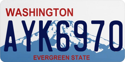 WA license plate AYK6970