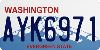 WA license plate AYK6971